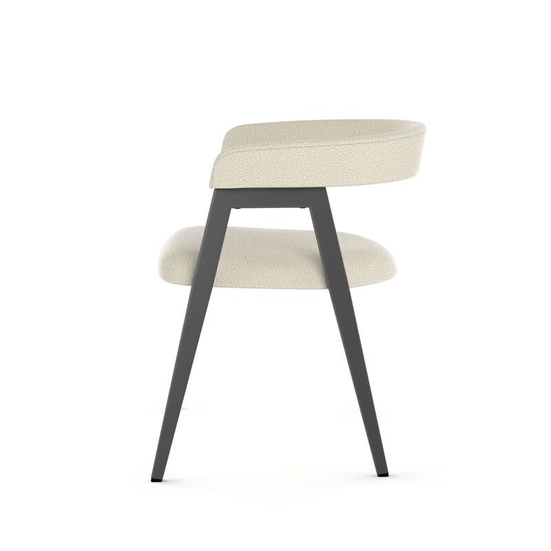 Amisco Caris Upholstered Dining Chair with Arms and Metal Legs