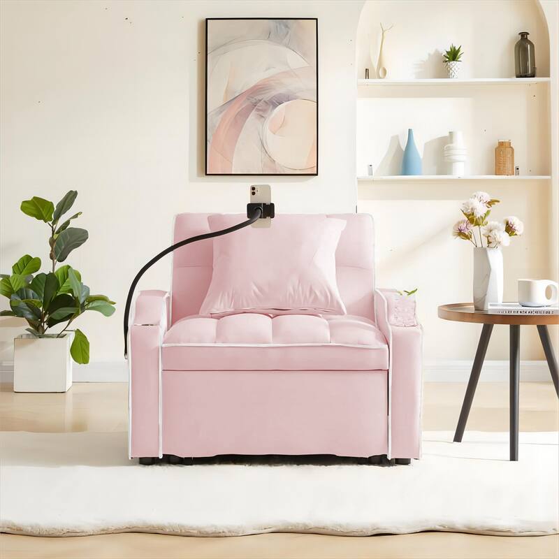 3-in-1 Convertible Sleeper Chair Sofa Bed Adjustable Pull Out