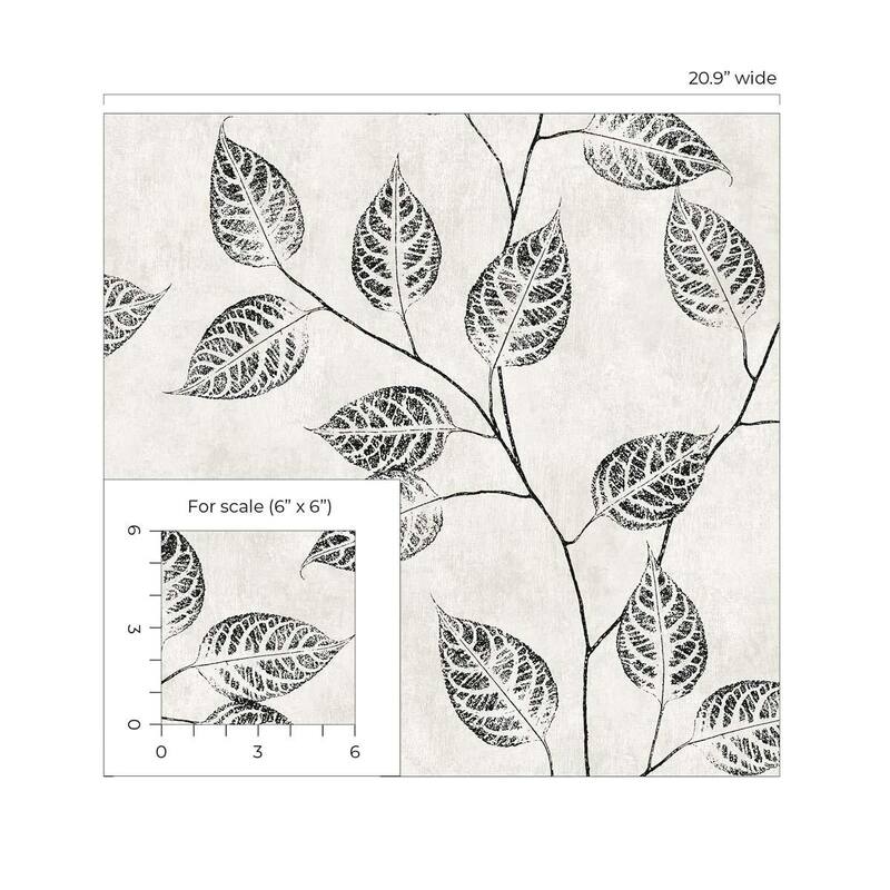 NextWall Leaf Silhouette Peel and Stick Wallpaper - 20.9 in. W x 18 ft. L