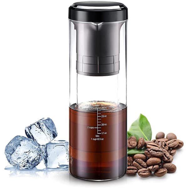 Cold Brew Coffee Maker with Stand - 1 Gallon Extra-Thick Glass Carafe & Stainless Steel Mesh Filter and Spigot - Premium Iced Coffee Maker, Cold