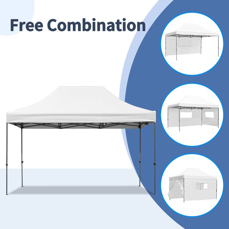 Clihome 10x15 Pop Up Canopy Tent with 4 Sidewalls, 3 Height Adjustable Outdoor Party Event Tent
