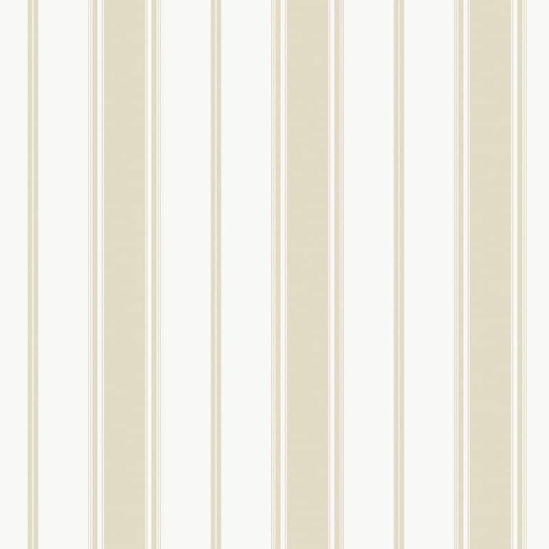 Galerie Wallcoverings Smart Stripes 3 Heritage Stripe Vinyl on Non-woven Matte Wallpaper Roll - 33 feet long x 21 inches wide - Beige/White
