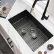 preview thumbnail 2 of 15, STYLISH 30 inch Graphite Black Stainless Steel 16G Undermount Kitchen Sink - 30" x 18" x 9"