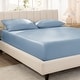 preview thumbnail 30 of 55, Bare Home Organic Cotton Fitted Sheet - Smoth Sateen Weave California King - Dusty Blue