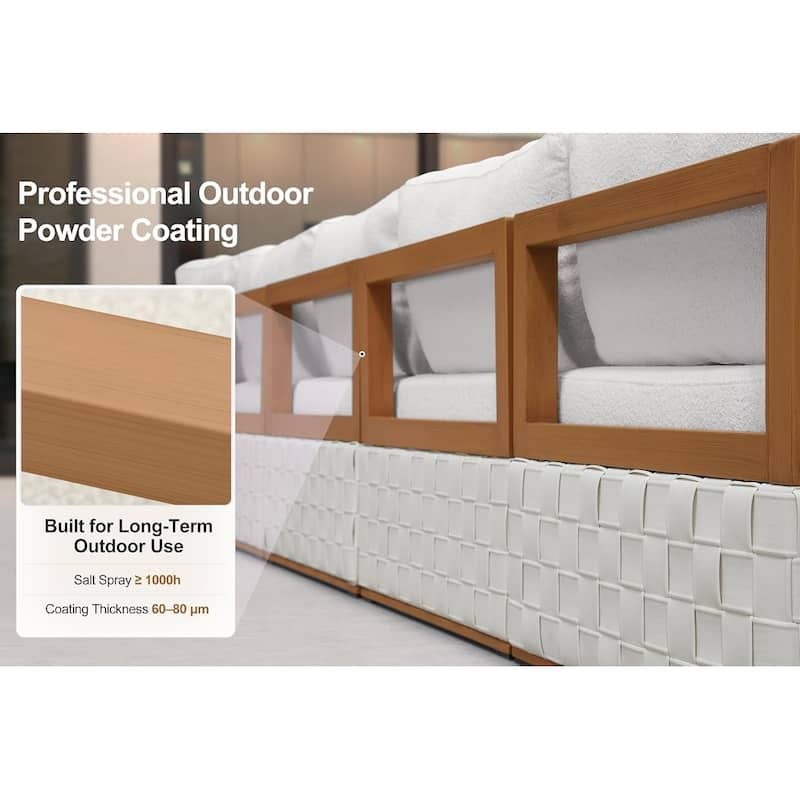 PURPLE LEAF GLFSF White sofa Outdoor Couch for Yard Porch Deck Patio Conversation Sets