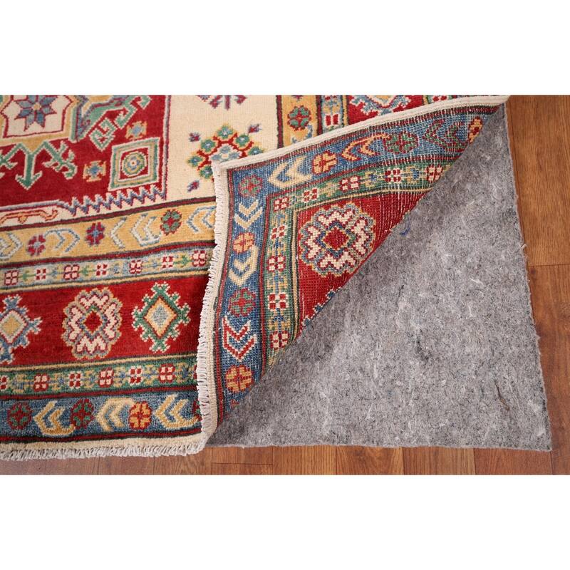 Beige Kazak Oriental Area Rug Handmade Wool Carpet - 5'2" x 6'9"