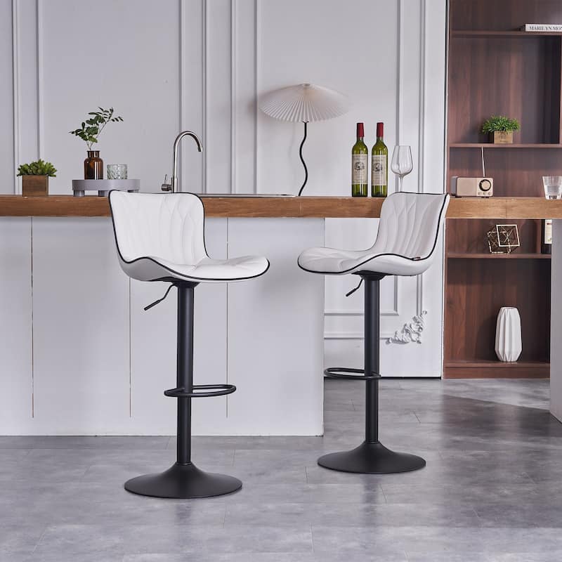 Counter Height Bar stools Modern Leather Adjustable Barstools