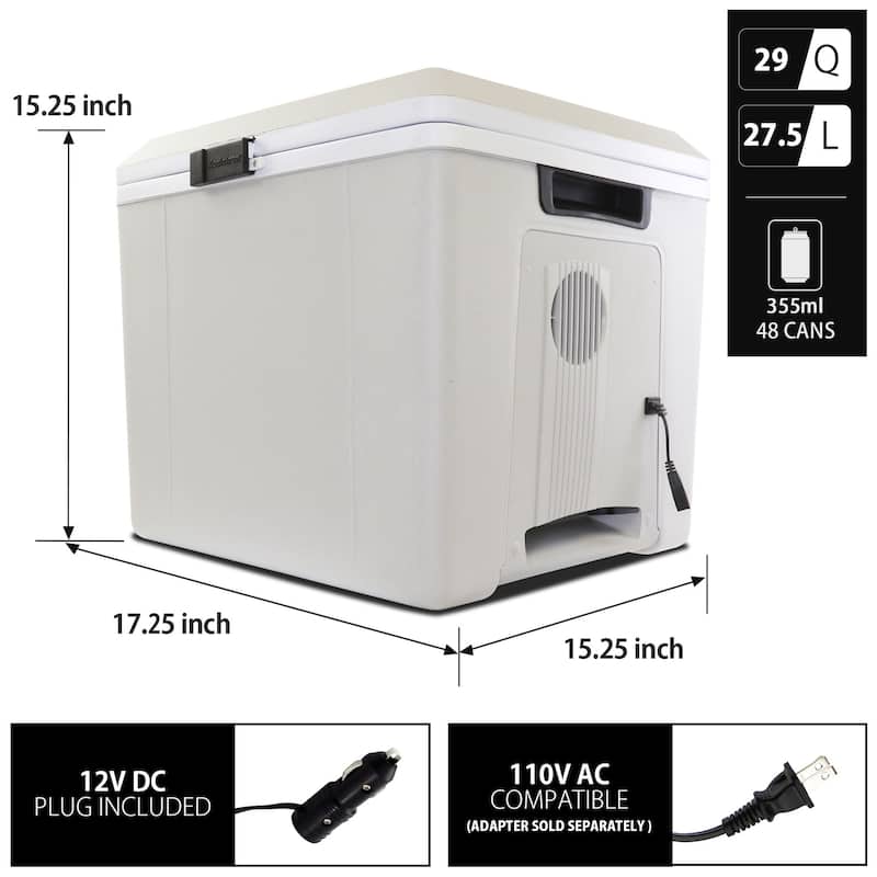 Koolatron Thermoelectric Iceless 12V Cooler/Warmer 29 qt (27 L) w/ DC Cord, Made in North America