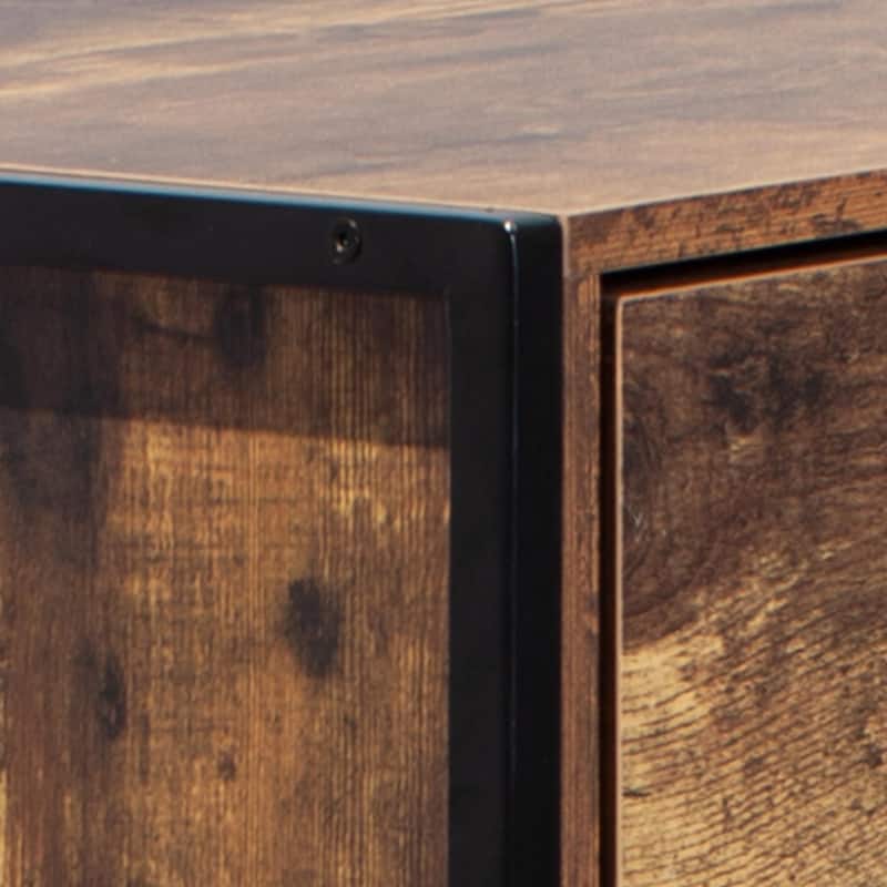 Rustic Brown Drawer Dresser - Industrial Style Clothes Organizer with Sturdy Frame - Bedroom and Living Room Storage Cabinet