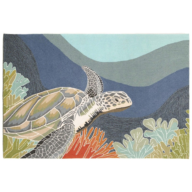 Liora Manne Ravella Akumal Indoor/Outdoor Rug Ocean
