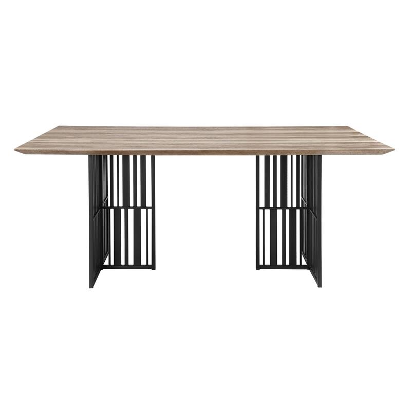 Jessa Antique Oak and Black Dining Table