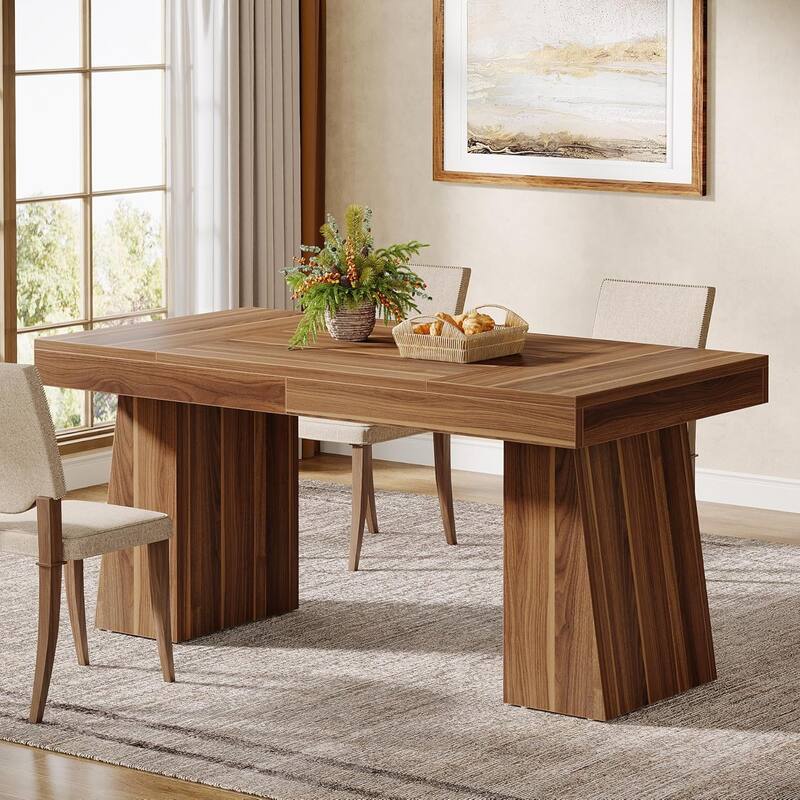 55 Inches Rectangular Dining Room Table, Brown
