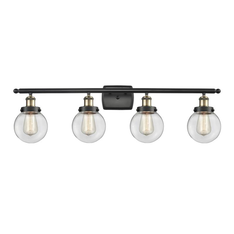 Innovations Lighting Ballston Urban Beacon - 4 Light 36" Bath Vanity Light - Clear/Black Antique Brass Finish