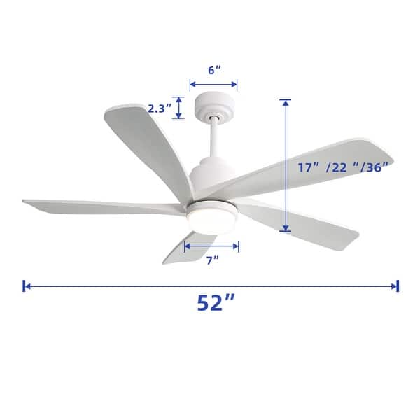 dimension image slide 3 of 5, 52 Inch Lowe Profile Ceiling Fan with Light,3 CCT LED,Remote Control-Farmhouse, Modern, Contemporary - 52 inches