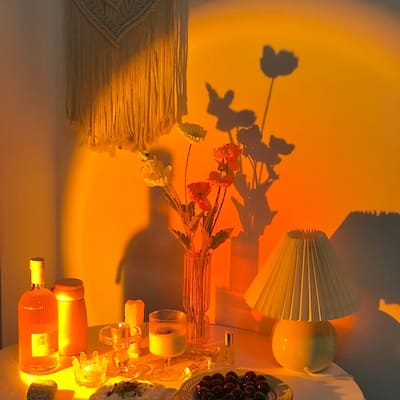 Black Sunset Projector Floor Lamp