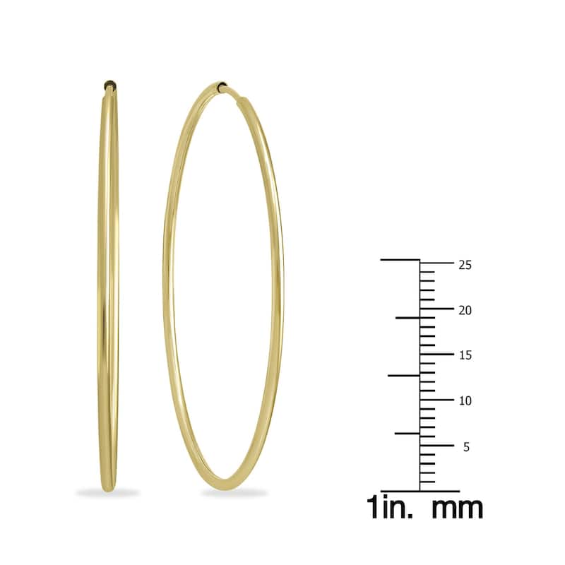 Marquee Jewels 1 3/4 Inch Endless 14K Yellow Gold Filled Hoop Earrings