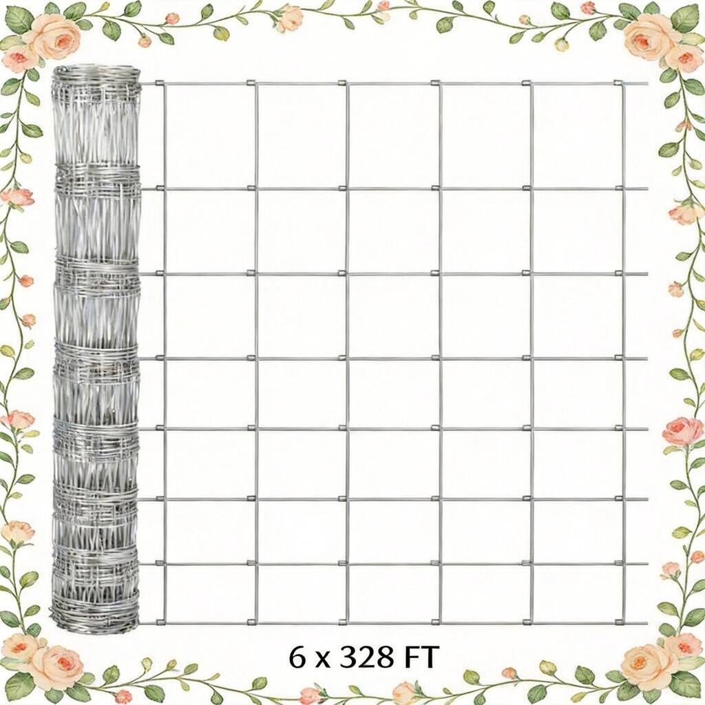 6FT x 328FT Heavy Duty Galvanized Cattle Fence Panel for Livestock Goat Sheep and Garden Enclosure