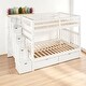 preview thumbnail 11 of 17, Full Over Full Bunk Bed with Storage Drawers and Shelves, Convertible Staircase Bunk Beds with Guardrails,No Box Spring Required