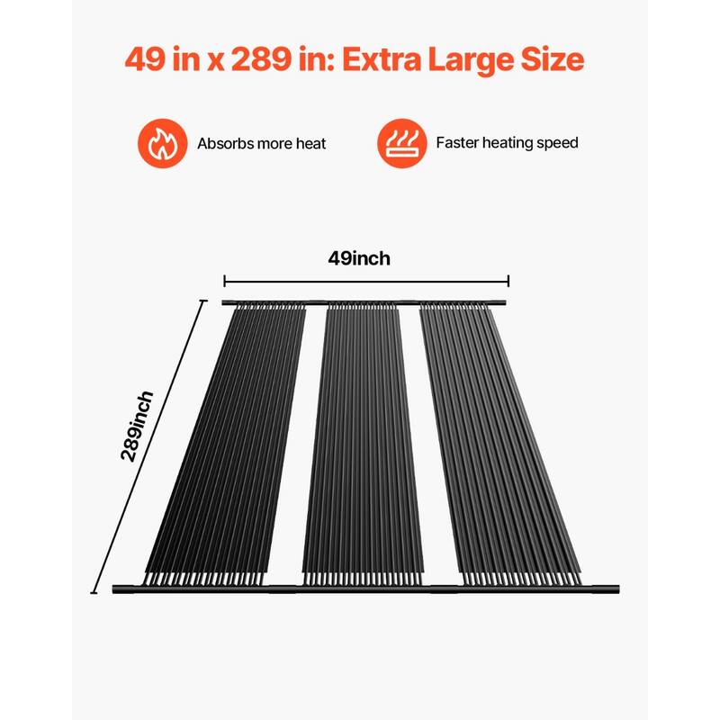 Black HDPE Solar Pool Heater Panels for Above Ground Inground Rectangular Pools and Warmer Swimming