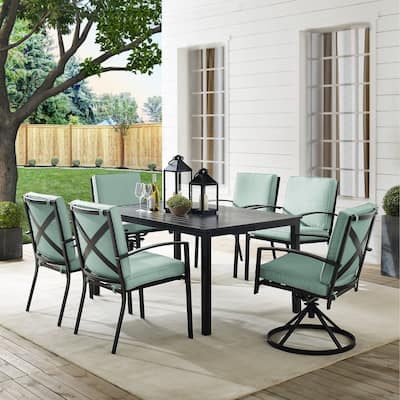 Crosley Kaplan 7Pc Outdoor Dining Set - 122"W x 99"D x 37"H