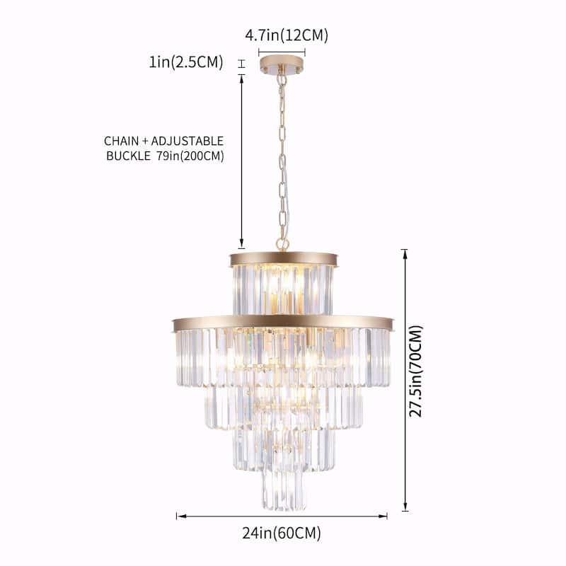 Luxury Crystal Chandelier Hanging Pendant Light Fixture