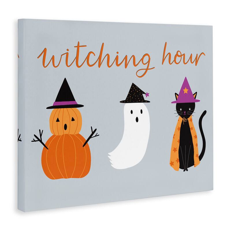 Stupell Cute Halloween Witching Hour Canvas Wall Art Design By Sazerelli Designs