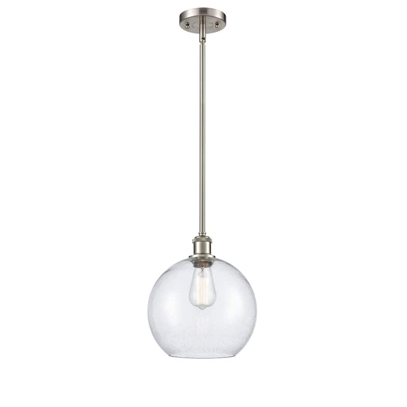 Innovations Lighting Large Athens 10" Wide Mini Pendant - Brushed Satin Nickel / Seedy