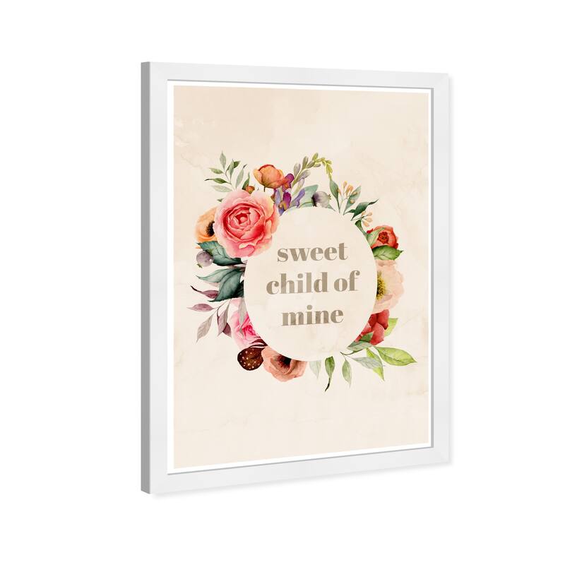 Wynwood Studio Prints Fashion and Glam Sweet Child Of Mine Brown and Tan Shabby Chic Wall Art Canvas Print
