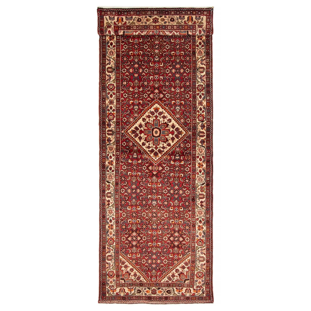 ECARPETGALLERY Hand-knotted Andelz Red Wool Rug - 3'5 x 10'2