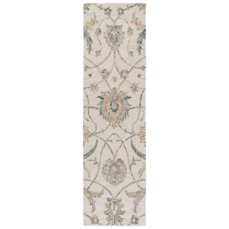 SAFAVIEH Handmade Metro Medrea Wool Rug - 2'3" x 8' Runner - Ivory/Grey