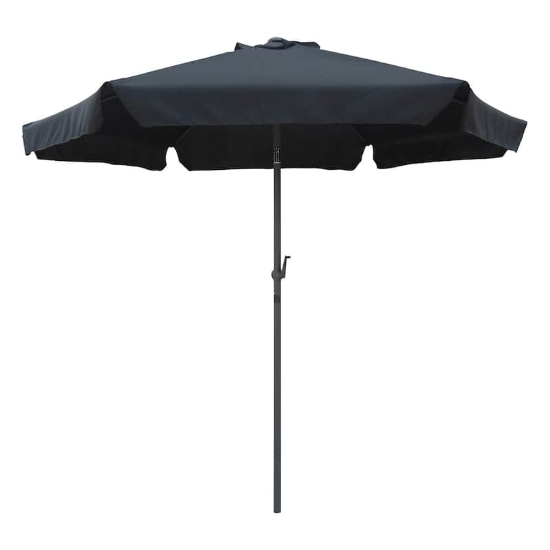 International Caravan St. Kitts 8 ft. Patio Umbrella with Flaps - Black Canopy