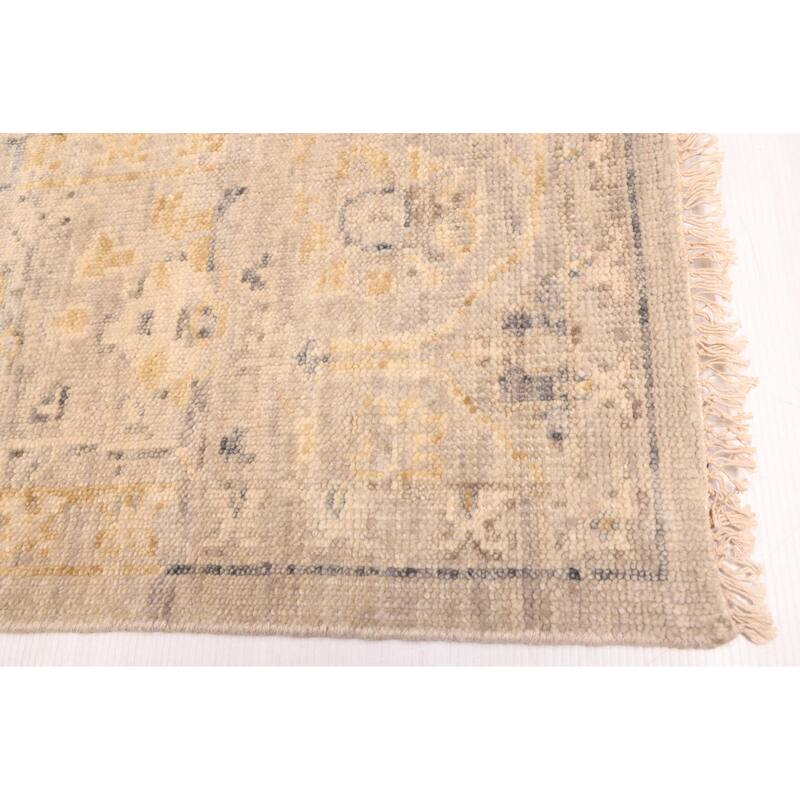 ECARPETGALLERY Hand-knotted Modern Oushak Light Grey Wool Rug - 7'8 x 9'8