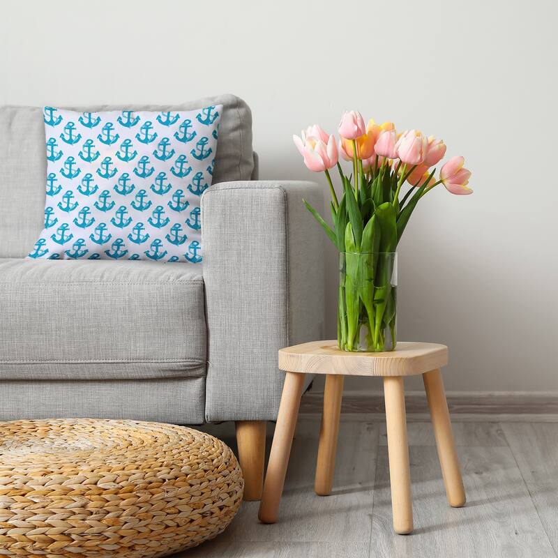 Anchor Pattern Decorative Throw Pillow