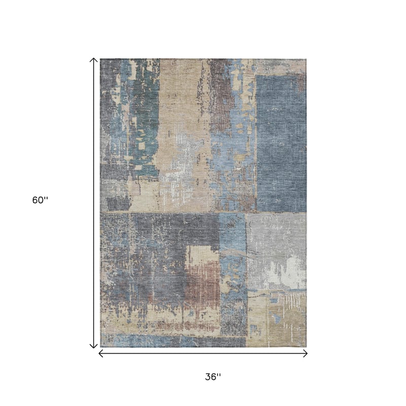 HomeRoots Abstract Transitional Rectangle Outdoor Rug