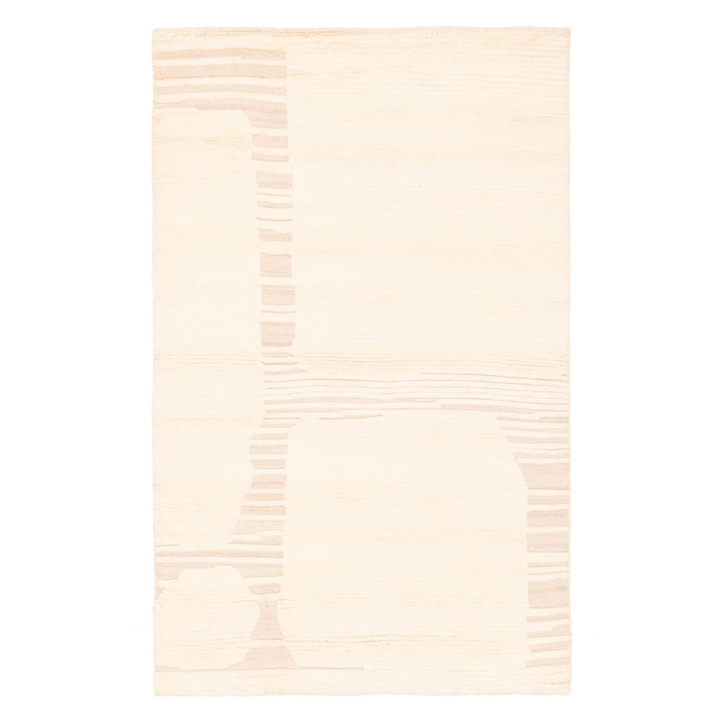 ECARPETGALLERY Hand-knotted Tangier Cream Wool Rug - 5'2 x 7'9