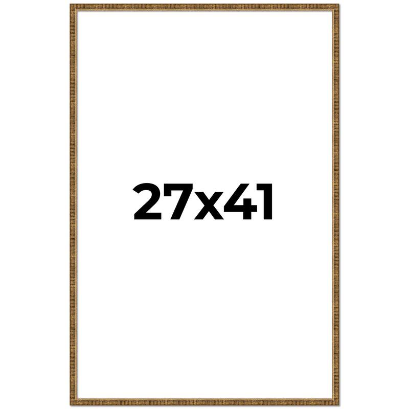 27x41 Frame Gold Solid Wood Picture Frame - Complete Modern Photo