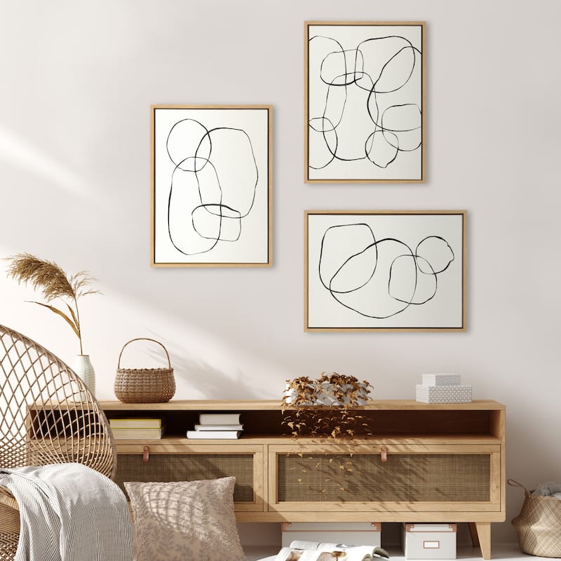 Kate and Laurel Sylvie Circles Framed Canvas by Teju Reval
