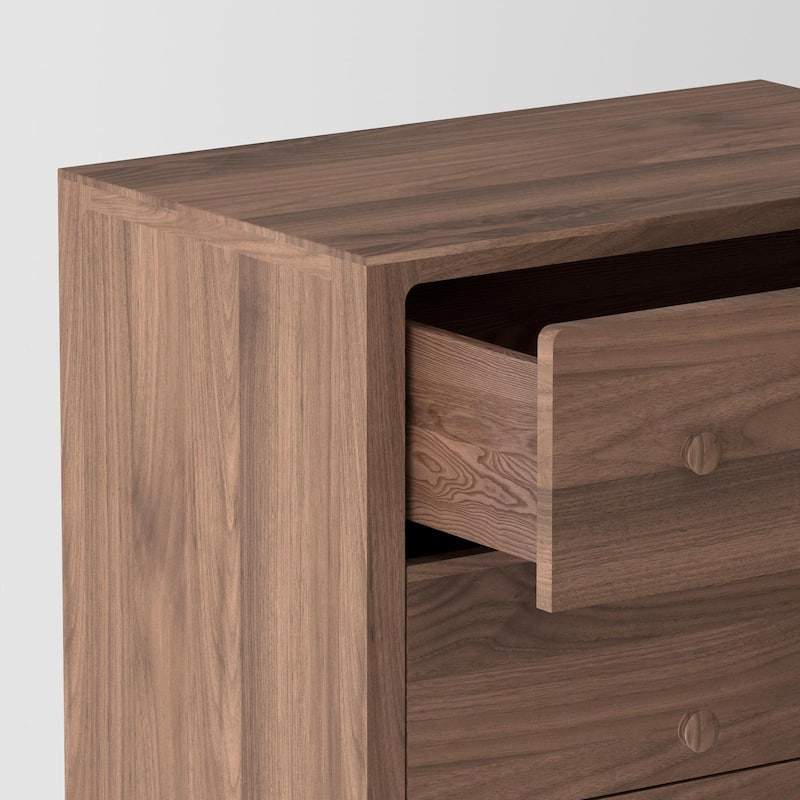 Isabella Mid Century 5 Drawer Chest - American Black Walnut