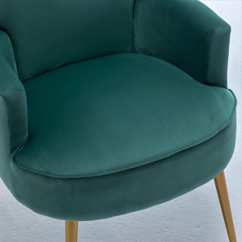 US Pride Furniture Stylish Velvet Armchair with Gold Metal Legs Comfortable Accent Chair