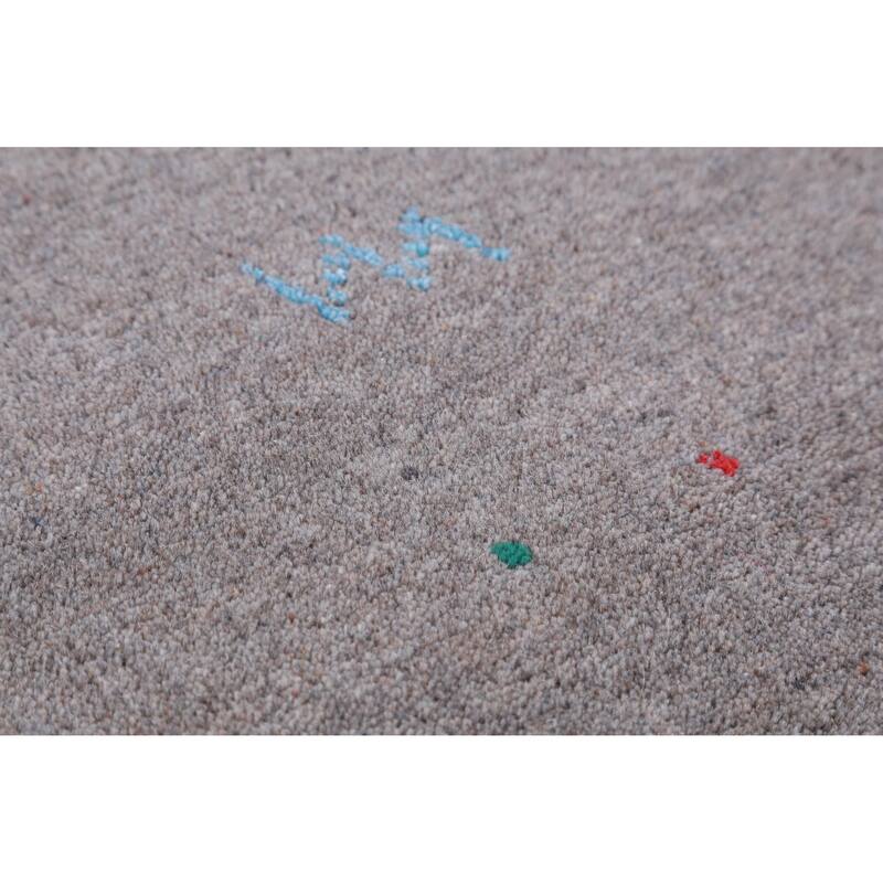 Hand Knotted Oriental 100% Wool Carpet Tribal Tribal Greys & Charcoal Gabbeh Area Rug - 12' 5'' X 9' 3''