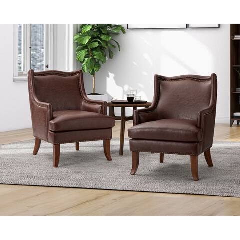 Konrad Comfy Living Room Vegan Leather Armchair by HULALA HOME