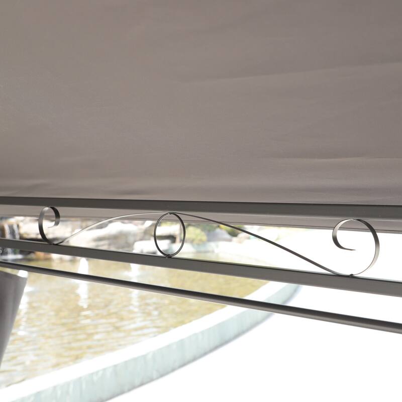 13x10 FT Outdoor Large Patio Shade Canopy with Ventilated Double Roof and Detachable Mesh Cover