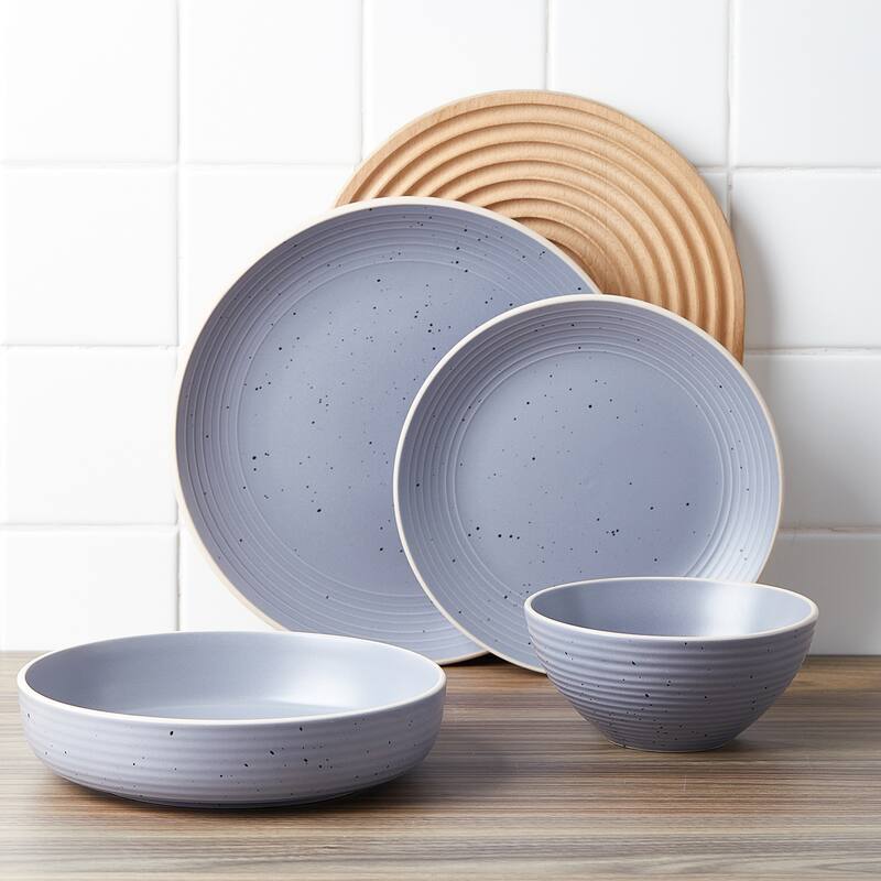 Stone Lain Lauren Stoneware Dinnerware Set - Gray