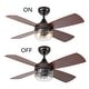 preview thumbnail 7 of 12, River of Goods Aiden Bronze and Mahogany Metal Remote-Controlled 42" Ceiling Fan - 42" x 42" x 11"/15.25"