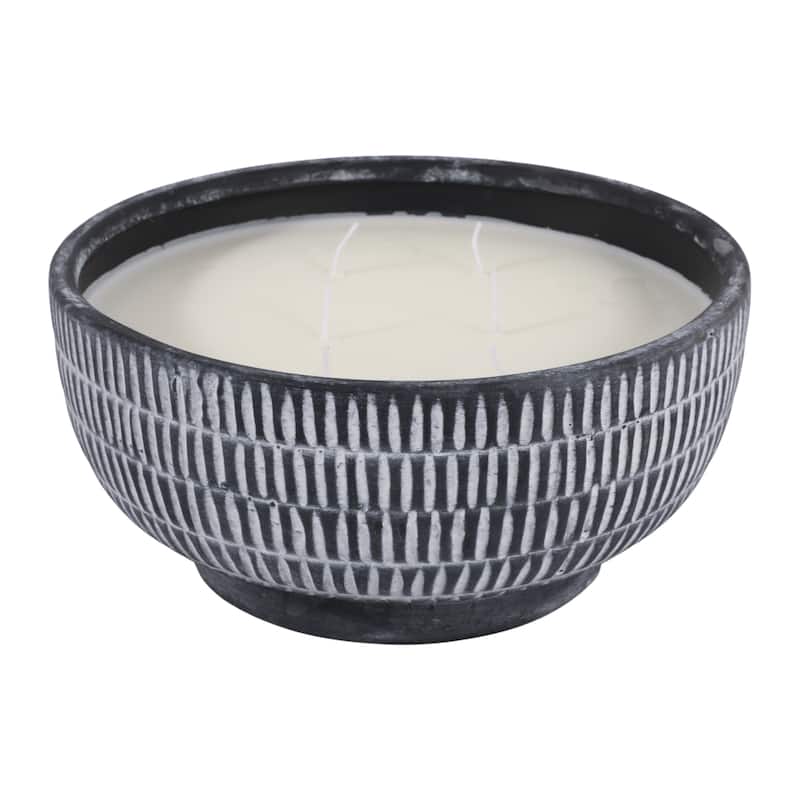Decorative Textured Ceramic Neroli and Basil Scented Candle