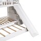 preview thumbnail 10 of 8, Twin over Twin House Bunk Bed with Slide & Storage Staircase, White