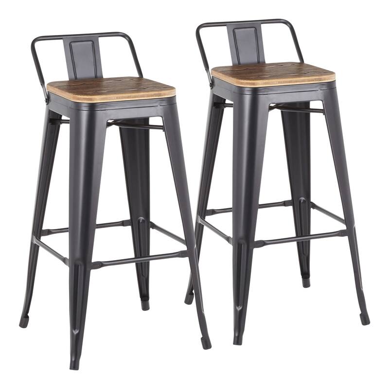 Industrial Bistro Barstool, Cafe Counter Chair, Iron Art High Chair, Patio Dining Chair, Front Desk Reception Chair - Black
