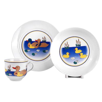 Ducklings Porcelain Kids Dinnerware Set of 3