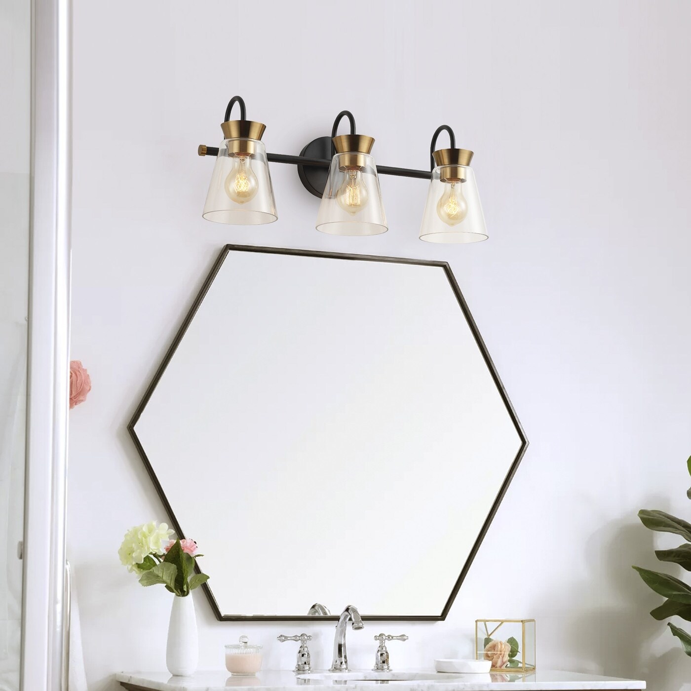 Hexagon vanity light cheap
