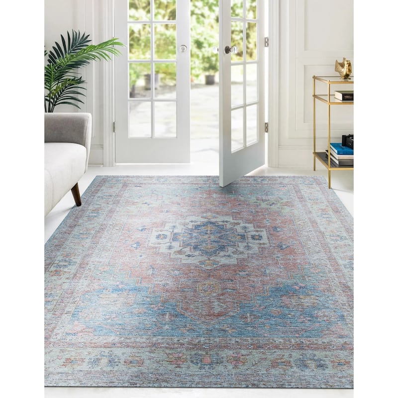 Rust Classic Traditional Heriz/ Serapi Design Area Rug, Luxurious Handcrafted Texture for Home Interiors - L